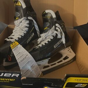 Bauer Supreme 2S Pro Black and Yellow hockey Ice Skates